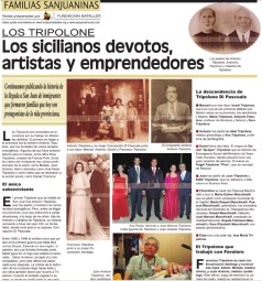 Artículo de la Fundación Bataller / San Juan al Mundo acerca de la familia Tripolone en San Juan.